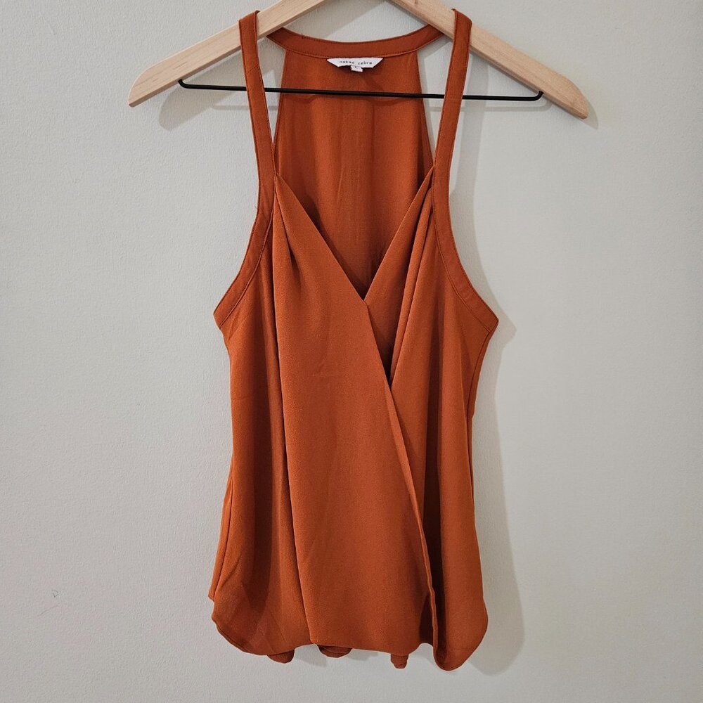 Naked Zebra Surplice Halter Style Blouse